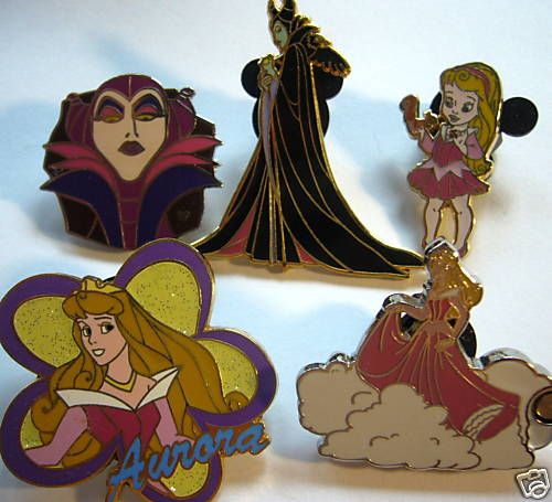 Disney Trading Pins AURORA SLEEPING BEAUTY FIVE PIN LOT  