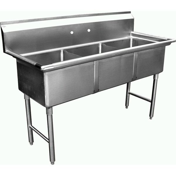 Compartment Restaurant 24x24 Sink NO Drainboard NSF  