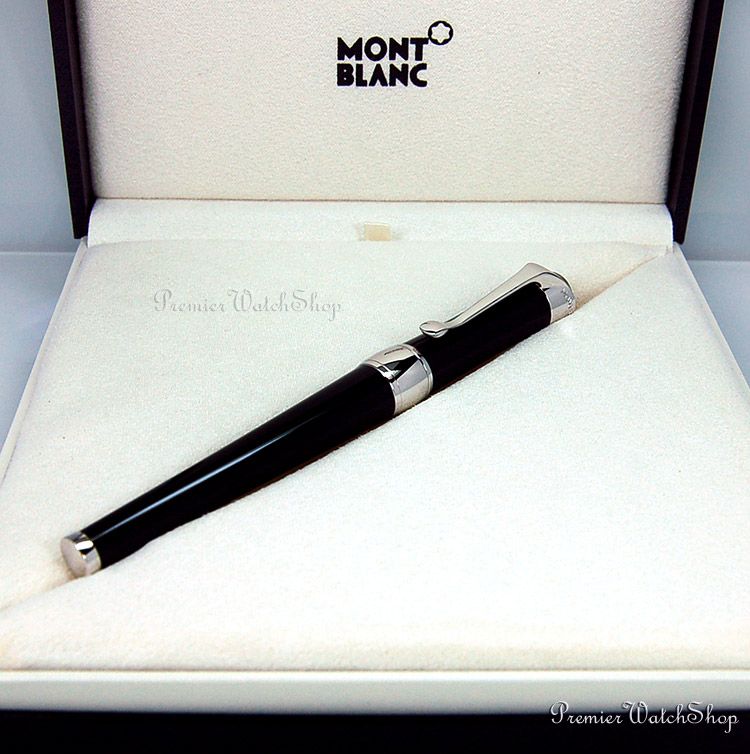 NEW ETOILE DE MONT BLANC DIAMOND 103378 RESIN/PLATINUM ROLLER BALL PEN 