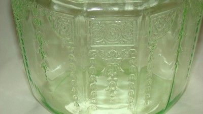 Green Depression Glass Cracker Cookie Jar Princess Anchor Hocking 