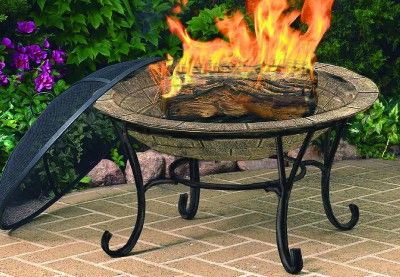 CobraCo® Cast Iron Brick Finish Fire Bowl, Fire Pit 026546424261 