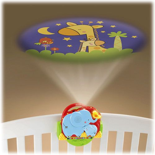 Fisher Price Luv U Zoo Baby Crib n Go Projector Soother Infant Musical 