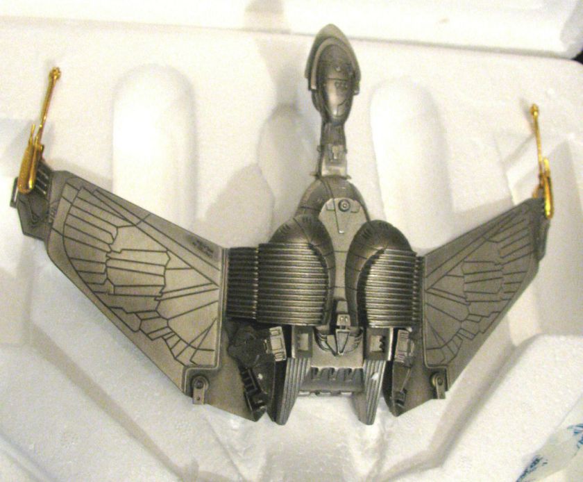   Next Generation Franklin Mint Pewter Klingon Bird of Prey MINT IN BOX