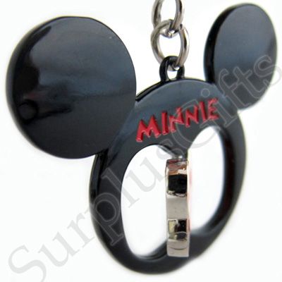 Disney Minnie Mouse Head Shape Spinner Metal Key Ring  