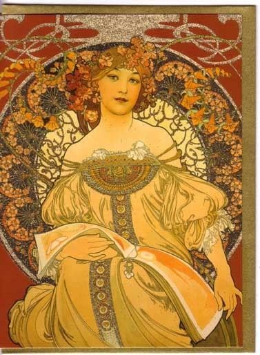 ALPHONSE MUCHA 6 Greeting Cards REVERIE ZODIAC New  