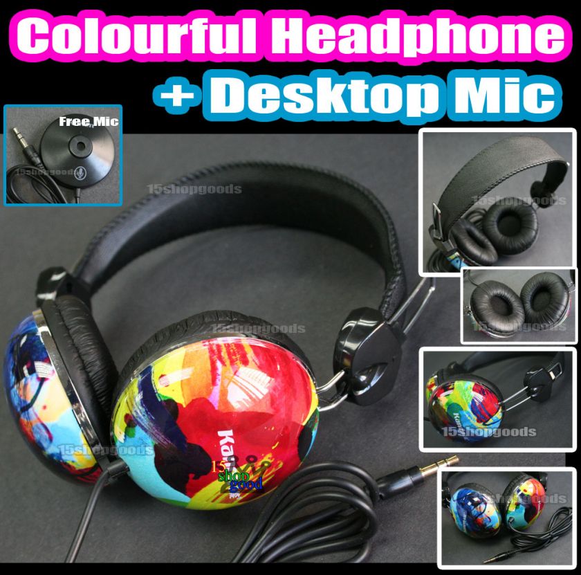 Colourful Over the Head Headphones Free Gift  Detachable Desktop 