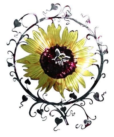 Awesome ~ 3 D SUNFLOWER STEEL OUTDOOR WALL ART ~24 X 19  