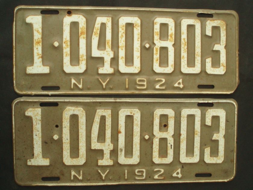 1924 New York License Plates 1 040 803  