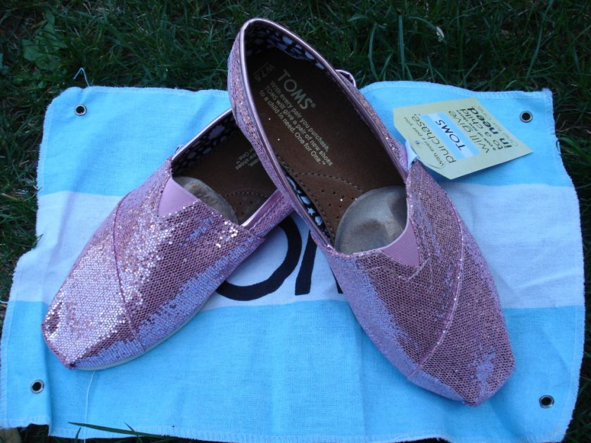 TOMS CLASSICS WOMENS PINK GLITTER  