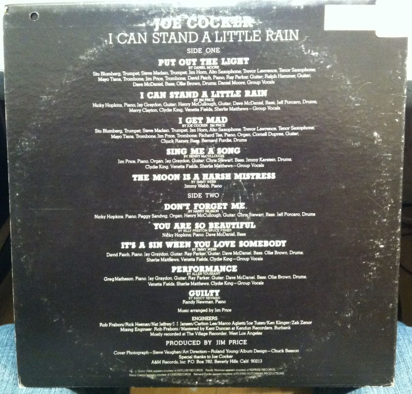 JOE COCKER i can stand a little rain LP promo WLP VG+  