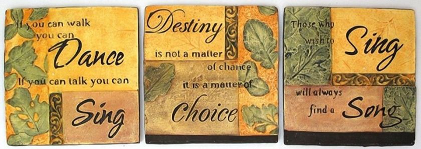 Inspirational Wall Plaque Set of 3 Dance Destiny Sing  