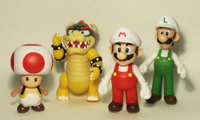 Fire Mario, Fire Luigi, Bowser, and Toad  