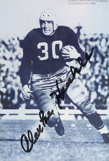 CLARKE HINKLE Packers Pro FB HOF Great Autographed  