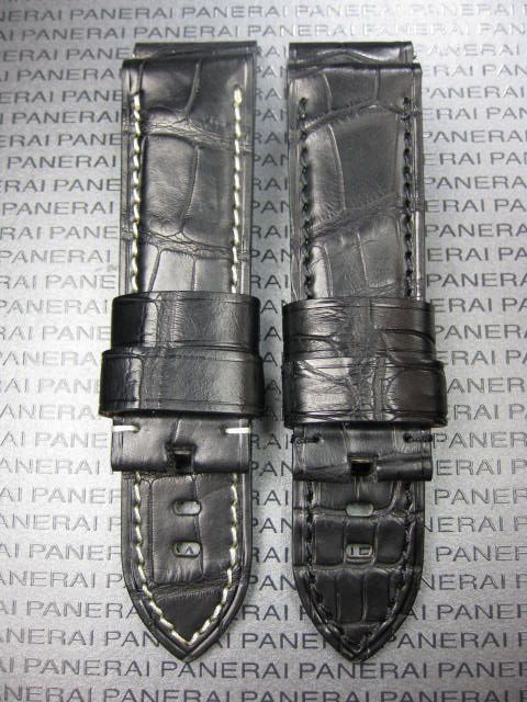 ALLIGATOR Deployment STRAP Leather BAND Fit PANERAI 24  