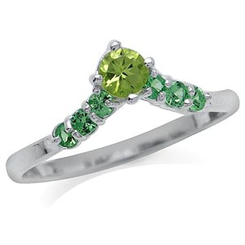 Amethyst Topaz Peridot Tourmaline Sterling Silver Ring  