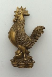 FENG SHUI BRASS ZODIAC ROOSTER CHICKEN STATUE FIGURINE  