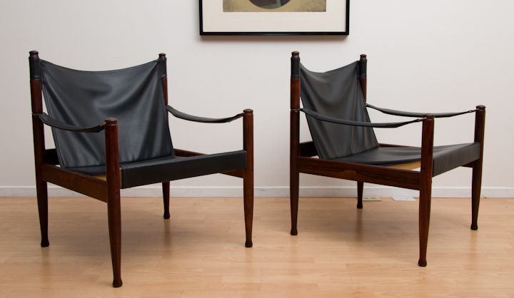   Lounge Chairs Mid Century Modern Eames Era Rosewood Erik Worts  