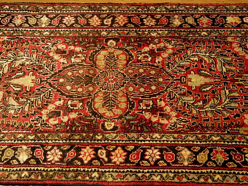 14 Handmade Persian Saruk Mahal Veggie Dye Wool Runner Rug. Great 