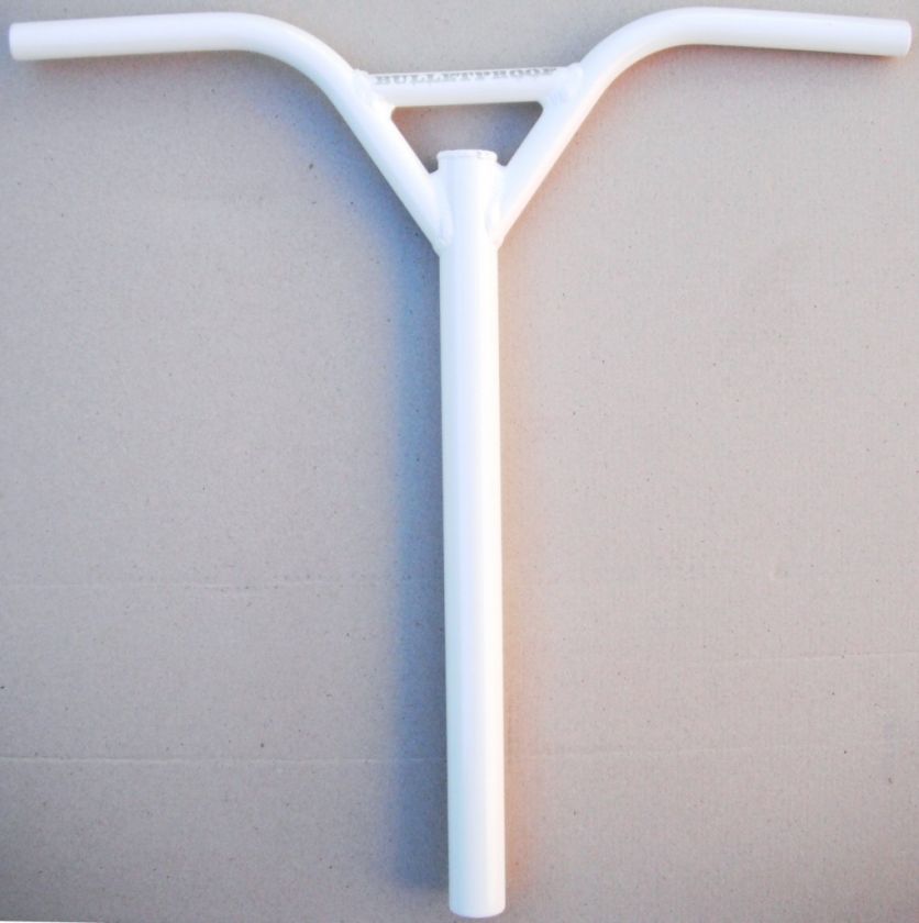 BulletProof Alloy Y Moto Bars One Piece Scooter WHITE  