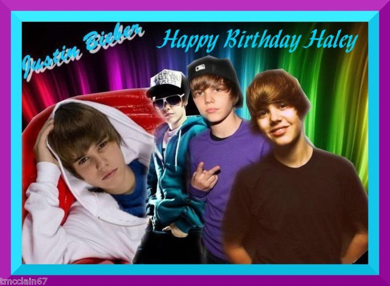 Justin Bieber edible cake image topper  1/4 sheet  