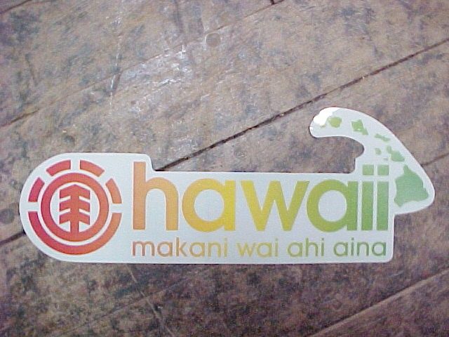 Rare Element Skateboards Limited Edtn HAWAII Long Sticker MAKANI WAI 