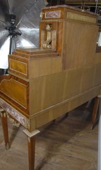 FRENCH EMPIRE ROLL TOP DESK BUREAU WRITING CABINET  