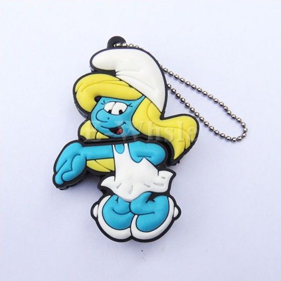 4G or 8G or 16G or 32GB Cute Yellow Smurfs USB2.0 Flash Memory Stick 