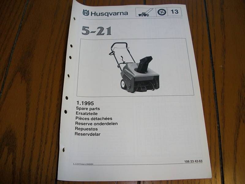 Husqvarna 5 21 Snow Blower Spare Parts List Diagram  