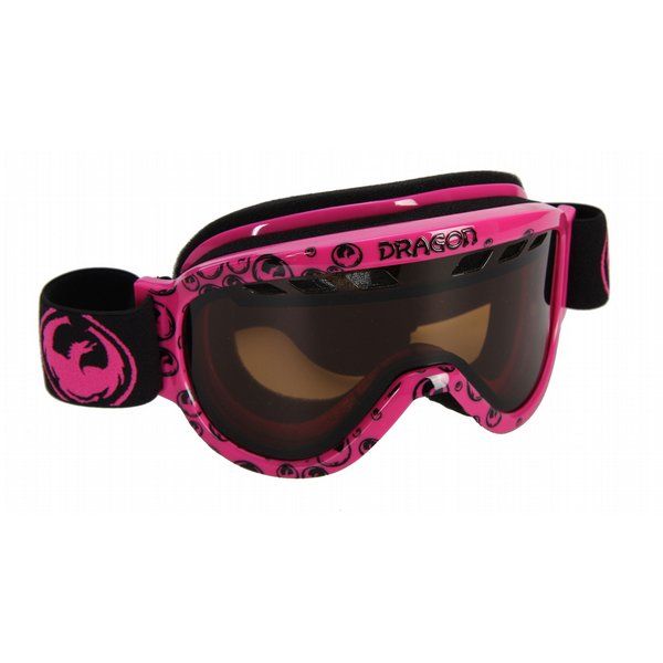 Dragon D1.XT Snowboard Goggles Pink Icon Logo/Jet Lens  