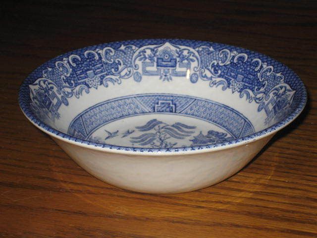   Blue & White English Ironstone Cereal Bowl   Staffordshire  