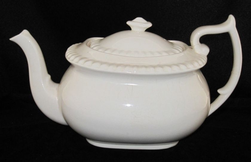 Spode GADROON Off White Rope Edged Tea Pot, Repaired  