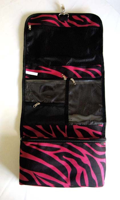 24Hanging bag/Rollup Travel Case/Makeup Toiltery Zebra  