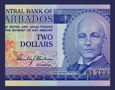 DOLLARS Note BARBADOS 1980   John Redman BOVELL   UNC  