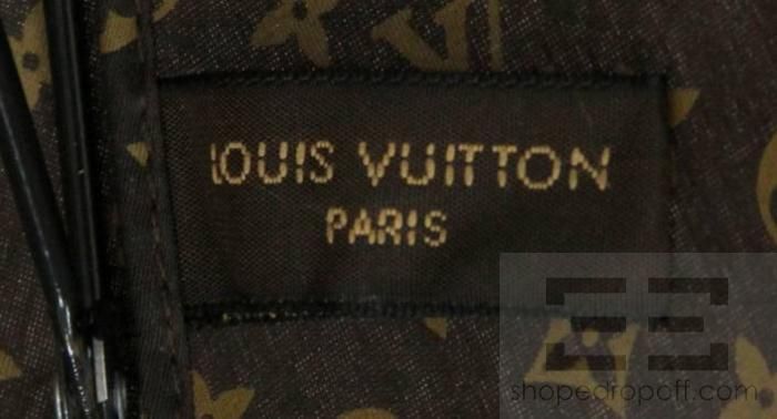   Vuitton Brown & Tan Monogram Print & Leather Handle Golf Umbrella