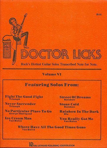 DOCTOR LICKS Volume VI guitar songbook Triumph Rainbow  